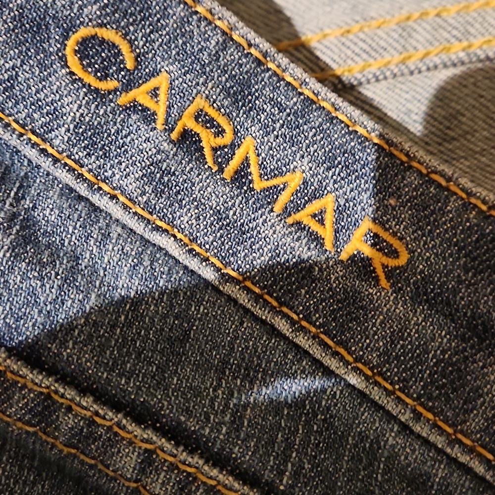 ❤️ CARMAR WIDE LEG FLARE JEANS, RAW HEM, 8 (29) - Picture 8 of 9